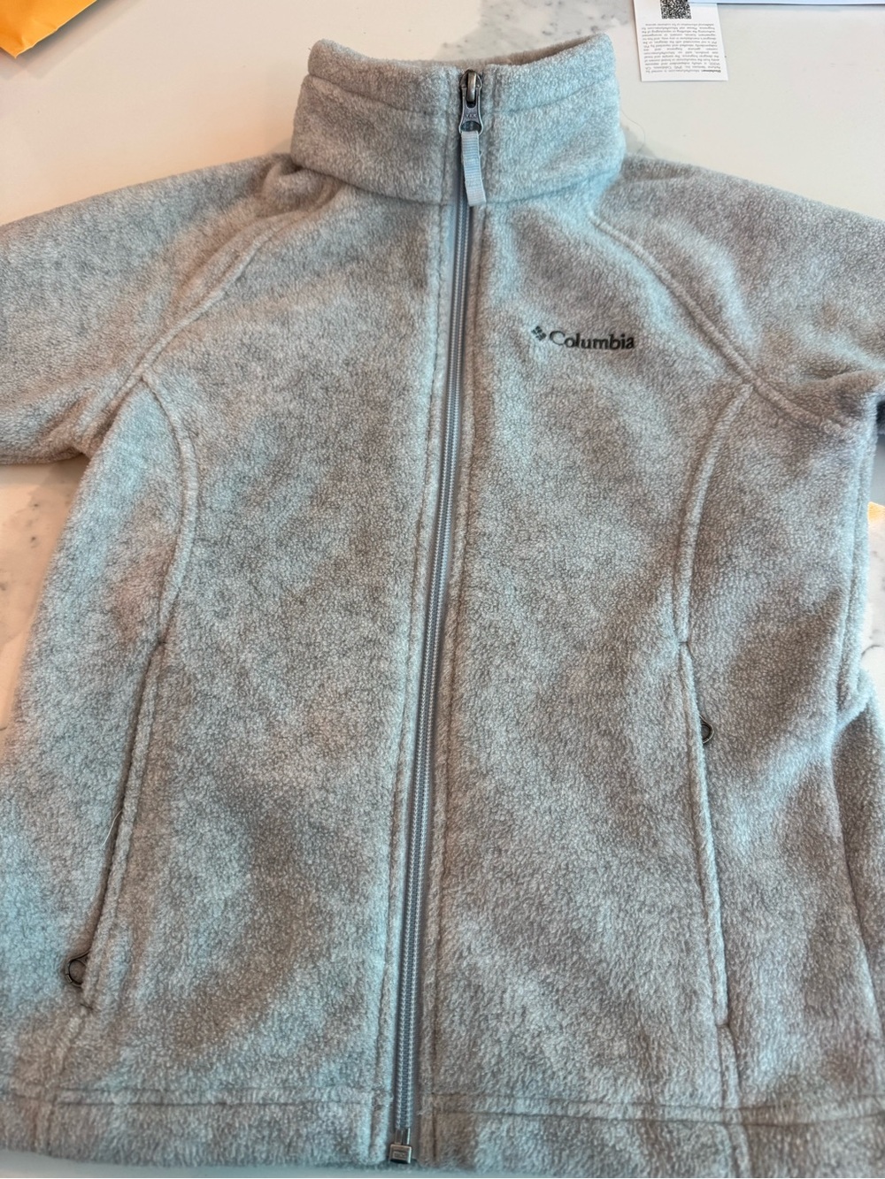 Columbia Kids Light Gray Full-Zip Fleece Jacket